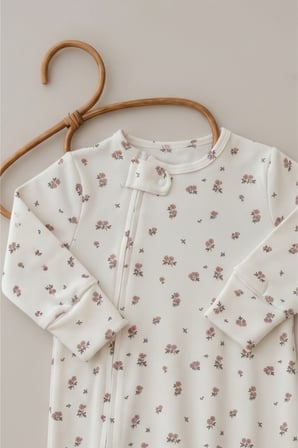 Ekru Baby Fluff Serisi Fermuarlı Tulum