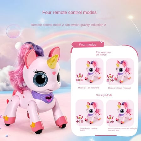 Büyülü Asa Kumandalı Şarjlı Dans Eden Akrobat Unicorn - 25 cm İnteraktif Robot At