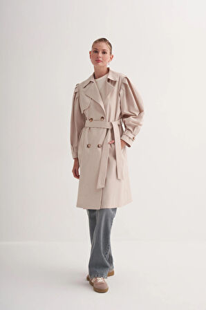 Balon Kollu Trençkot