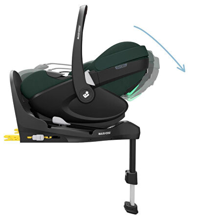 Maxi-Cosi Pebble 360 Pro Dünyanın İlk Kızaklı, Araç Dışına Çıkabilen ADAC'lı 360 Dönebilen Tam Yatabilen İsofix Bazalı Ana Kucağı ve Bebek Oto Koltuğu 0-13 kg Twillic Green