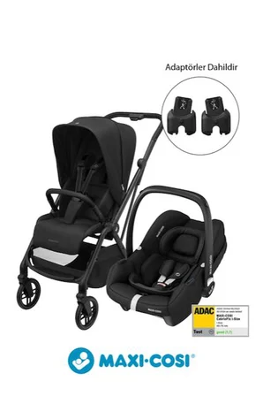 Maxi-Cosi Leona2 Seyahat Sistem Bebek Arabası ve Emerald 360 Pro Oto koltuğu Black