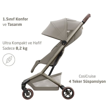 Maxi-Cosi Fame Cabin Portbebesiyle Katlanabilen Led Işıklı Şarj Üniteli Bebek Arabası Sand