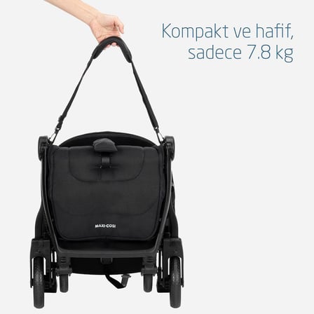 Maxi-Cosi Eva-Pebble S Otomatik Katlanan Seyahat Sistem Kompakt Bebek Arabası Black