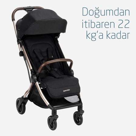 Maxi-Cosi Eva-Pebble S Otomatik Katlanan Seyahat Sistem Kompakt Bebek Arabası Champagne Black
