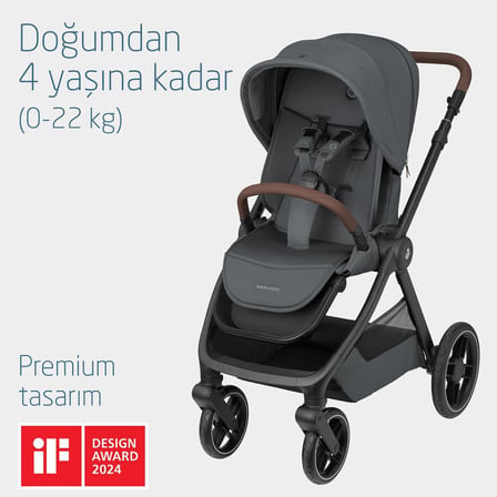 Maxi-Cosi Oxford-Pebble Slide Pro Çift Yönlü Seyahat Sistem Bebek Arabası Graphite
