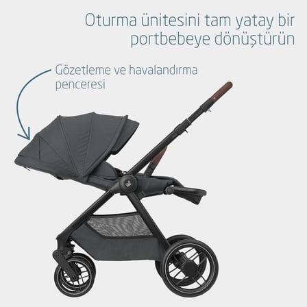 Maxi-Cosi Oxford-Pebble Slide Pro Çift Yönlü Seyahat Sistem Bebek Arabası Graphite