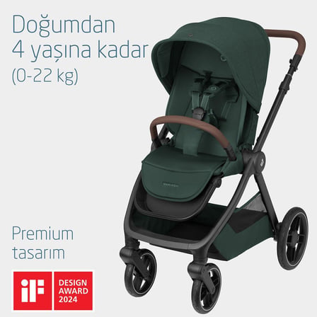 Maxi-Cosi Oxford-Pebble Slide Pro Çift Yönlü Seyahat Sistem Bebek Arabası Green-Graphite