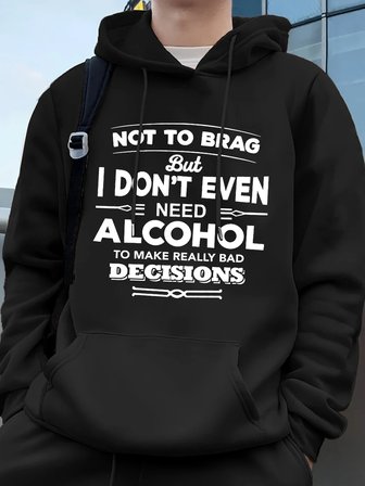 Gerçekten Kötü Kararlar Verin Baskılı Erkek Kapüşonlu Üstü Sonbahar Bol Sweatshirt Hip Hop Ce