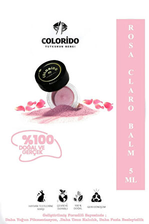 COLORİDO BÁLSAMO ROSA CLARO NEMLENDİRİCİ ANTİOKSİDAN IŞILTI VEREN E-VİTAMİN KREM BALM(RUJ,FAR,ALLIK)