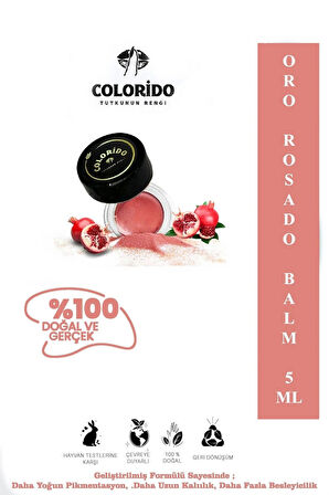 COLORİDO BÁLSAMO ORO ROSADO NEMLENDİRİCİ ANTİOKSİDAN IŞILTI VEREN E-VİTAMİN KREM BALM(RUJ,FAR,ALLIK)