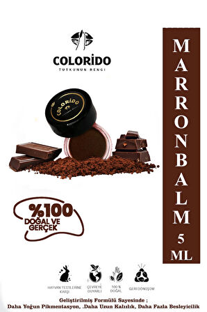 COLORİDO BÁLSAMO MARRON NEMLENDİRİCİ ANTİOKSİDAN IŞILTI VEREN E-VİTAMİNLİ KREM BALM (RUJ,FAR,ALLIK)