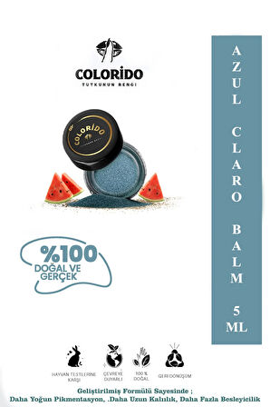 COLORİDO BÁLSAMO AZUL CLARO NEMLENDİRİCİ ANTİOKSİDAN IŞILTI VEREN E-VİTAMİN KREM BALM(RUJ,FAR,ALLIK)
