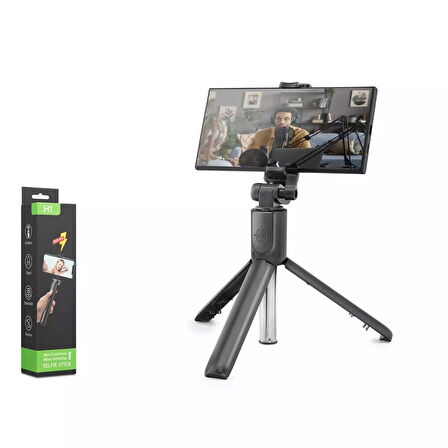 Nodar Nd1042 Tripod Selfie Çubuğu - Bluetooth 5.0 Uzaktan Kumandalı 100Cm Siyah