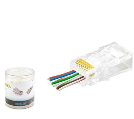 NODAR ND2407 CAT6 EZ RJ45 Konnektör 100 Adet Plastik Kutu 