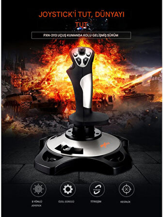 PXN 2113 Pro Uçuş Simülatör Joystick Kontrolcü Pc Uyumlu