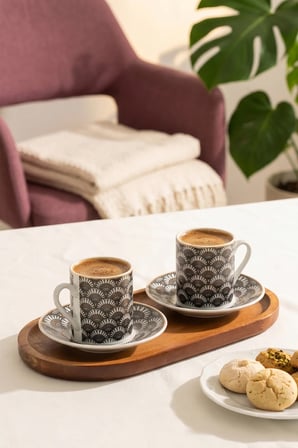 Porsima Sd-210-4 12 Parça Porselen Türk Kahve Fincan Takımı - 90ml Kahve Fincan Seti