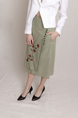 NAKIŞLI UZUN ANVELOPE YAZLIK KETEN ETEK