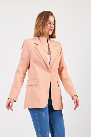 Yavru Ağzı Tek Düğme Ceket