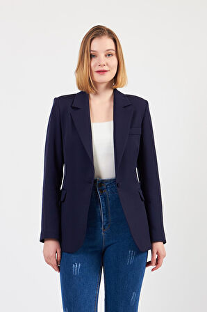 Lacivert Tek Düğme Ceket