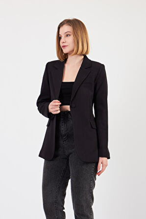 Siyah Tek Düğme Ceket