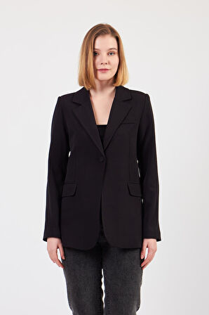 Siyah Tek Düğme Ceket