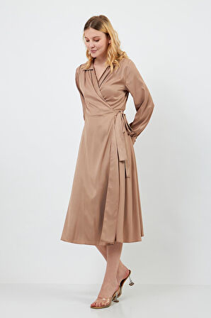 Vizon Mat Saten Elbise