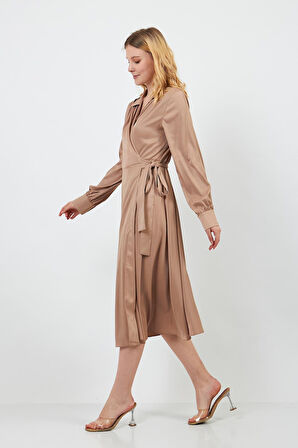 Vizon Mat Saten Elbise