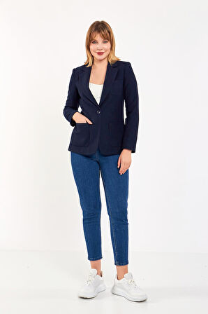 Lacivert Kaşe Ceket