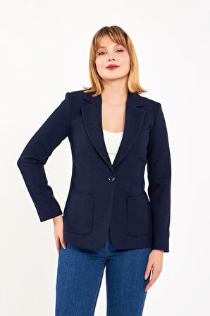 Lacivert Kaşe Ceket