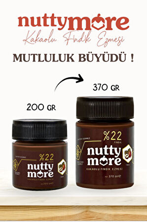 Nutty More %22 Kakaolu Fındık Ezmesi 370 gr x 2 Adet
