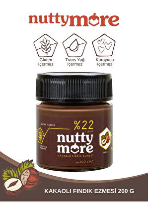Nutty More %22 Kakaolu Fındık Ezmesi 200 gr x 2 Adet