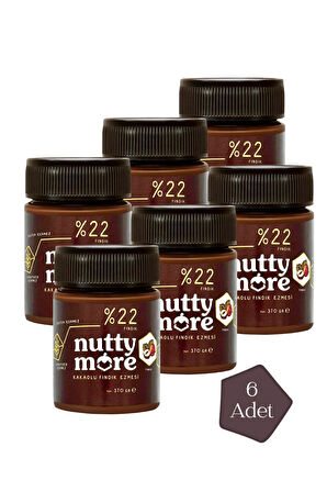 Nutty More %22 Kakaolu Fındık Ezmesi 370 gr x 6 Adet