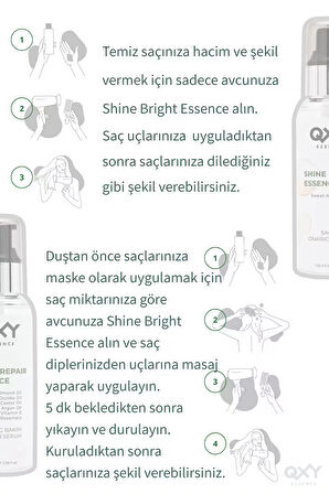Shine Repair Essence -Zengin İçerikli Saç Bakım Serumu-Biberiye,Argan,Jojoba,Hint Yağları-100ML
