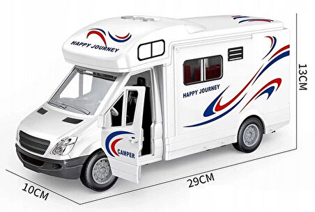 Sürtmeli Sesli Işıklı Oyuncak Karavan (Kapıları Açılabilen) 29 cm