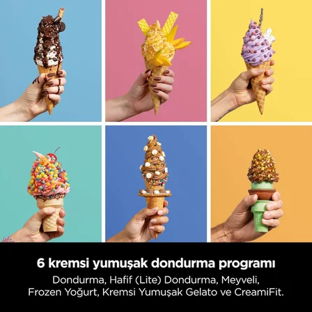 NINJA  Swirl by CREAMi Soft Serve Dondurma Makinesi 13 Programlı Frozen Yoğurt Sorbe Milkshake 