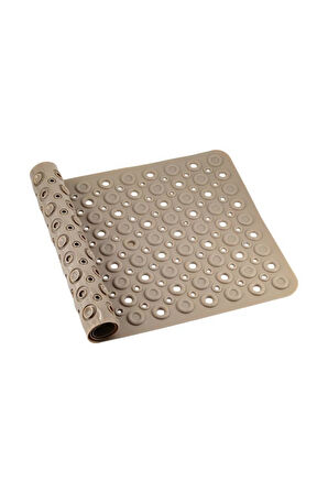 Efe Mark Premium Serisi Banyo - Küvet İçi Kaydırmaz Vantuzlu Oluklu Desenli Diktördgen Paspas 67,5 x 34,5 cm Krem