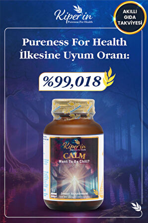Kiperin Calm ''Relax'' Passiflora, Safran, 5-HTP, Valerian, ... 9 İçerik (30 Günlük) | Akıllı Gıda Takviyesi