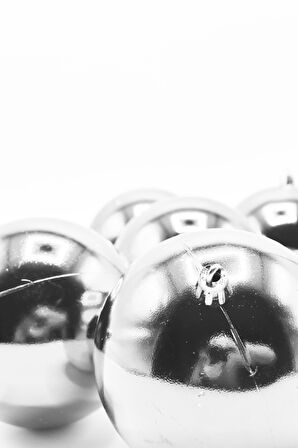 Waldern 6 Lı 10 Cm Parlak Yılbaşı Ağacı Süsü Cici Top Gümüş