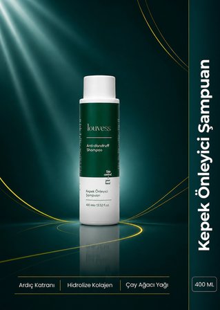 Louvess Kepek Önleyici Şampuan (Çay Ağacı ve Ardıç Katranı İle Güçlendirilmiş Kepek Karşıtı Şampuan 400 ML)