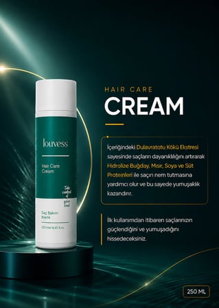 Louvess Saç Bakım Kremi - Nemlendirici, Onarıcı ve Parlaklık Veren Saç Kremi 250 ml