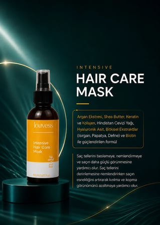 Louvess Yoğun Saç Bakım Maskesi (Biotin - Keratin ve Kolajen - Hindistan Cevizi Yağı - 150 ML)