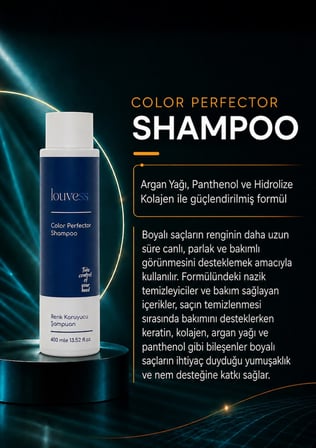 Renk Koruyucu Şampuan (Koyu Renkli Saçlar İçin - Argan Yağı - Panthenol - Hidrolize Kolajen - 400 ML)