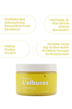 Banana Body Scrub 400gr – Vegan, Temiz İçerikli, Muz Kokulu Pürüzsüz Cilt Bakımı