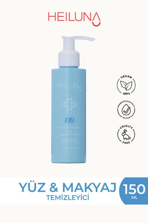 Çift Etkili Yüz & Makyaj Temizleyici 150 ml – Yeşil Çay, Meyan Kökü & Papatya ile Nazik Temizlik