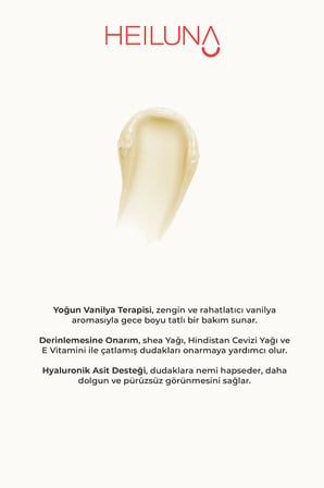 Vanilya Özlü Gece Dudak Maskesi 20g | E Vitamini, Shea Yağı Besleyici Bakım
