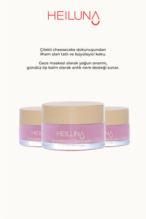 Çilekli Cheesecake Özlü Gece Dudak Maskesi 20g | E Vitamini, Shea Yağı Besleyici Bakım
