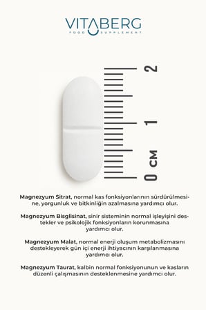 Vitaberg Magnezyum | Bisglisinat, Taurat, Sitrat, Malat + K2, B6, Bor, Selenyum