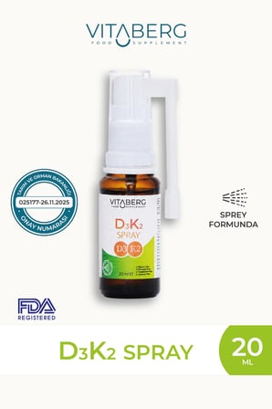 Vitaberg Vitamin D3 K2 Sprey | Günlük Kemik ve Bağışıklık Desteği