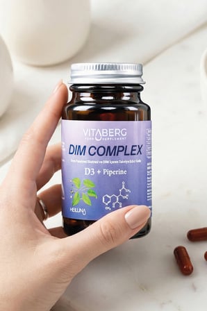 Vitaberg Dim Complex 30 Kapsül - DIM 100 mg, D3 ve Bitkisel Ekstreler İçeren Takviye Edici Gıda