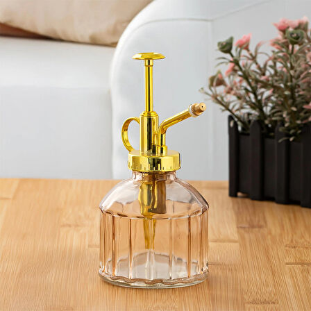 Perotti 15733 Pembe Vintage Cam Bitki Sulama Şişesi Oda Kokusu Dağıtıcı Cam Dağıtıcı Sprey 250ml